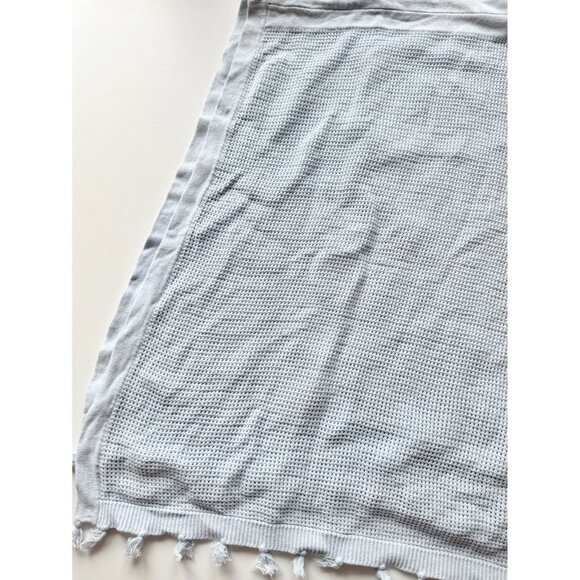 J MCLAUGHLIN Asha Light Blue 100% Cotton Open Knit Tasseled Poncho, One Size - Picture 8 of 14